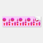 Daisy Topiary in Pinks Bumper Stickers
