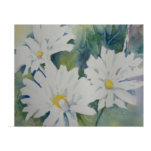 Daisy watercolor poster print