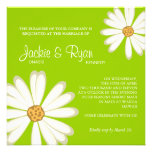 Daisy Wedding Invitation Flower White lime green
