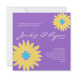 Daisy Wedding Invitation Purple Yellow Blue
