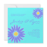 Daisy Wedding Invitation Turquoise Periwinkle Blue