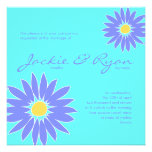 Daisy Wedding Invitation Turquoise Periwinkle Blue