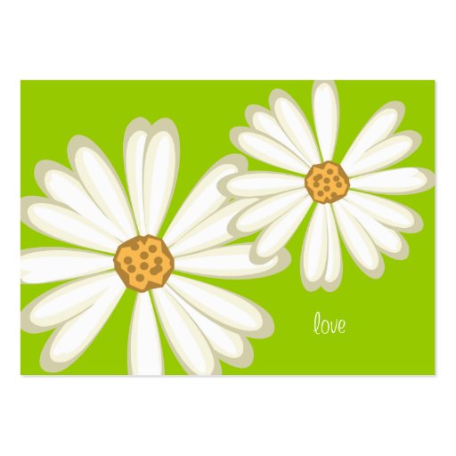 Daisy Wedding Response Cards White lime green Business Card (back side)