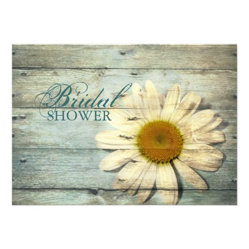 daisy western country wedding bridal shower announcements