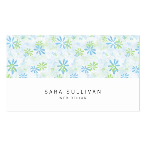 Daity Pastel Floral Web Design Business Card (front side)