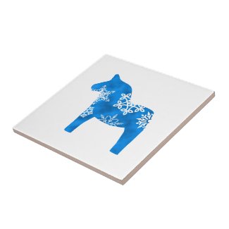 Dala Horse Snowflake Ceramic Tiles