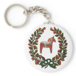 "Dala Horse Wreath" Key Chains