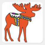 Swedish Dala Horse Scandinavian Tradition Classic Round Sticker | Zazzle