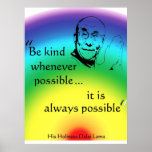 Dalai Lama: Be Kind Print