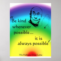 Dalai Lama: Be Kind Print
