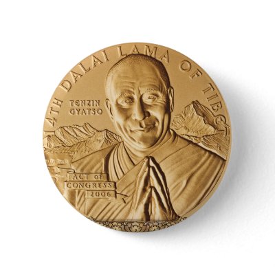 Dalai Lama Button by Digitalvajra