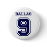 DALLAS BLUE NUMBER NINE PINBACK BUTTONS