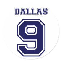 DALLAS BLUE NUMBER NINE stickers