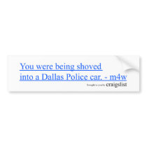 Dallas Police Car Bumpersticker by craigslist Dallas Police Car Bumpersticker
