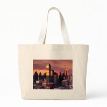 Dallas Skyline at Sunset Canvas Bags
