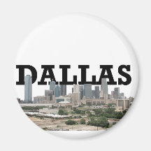 Dallas Skyline with Dallas in the Sky Fridge Magnets