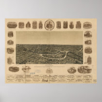 Dallas Texas 1892 Antique Panoramic Map Posters