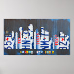 Dallas, Texas City Skyline License Plate Art Posters Dallas, Texas City Skyline License Plate Art Posters