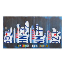 Dallas, Texas City Skyline License Plate Art posters