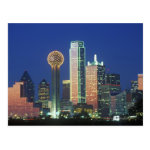 'Dallas, TX skyline at night with Reunion Tower' Post Cards 'Dallas, TX skyline at night with Reunion Tower' Post Cards