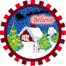 dalmatian believe in santa ornament photo sculptures