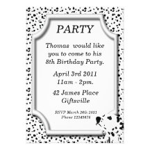 Dalmatian Birthday Party Invitation