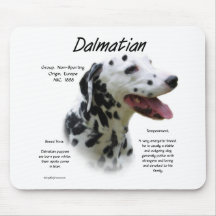 Dalmatian (blk) History Design Mouse Pad