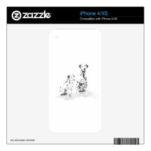 Dalmatian Canine Art Dog Drawing iphone 4/4S Skin Decals For The iPhone 4
