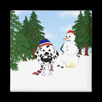 Dalmatian Christmas magnets