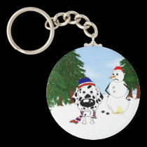Dalmatian Christmas keychains