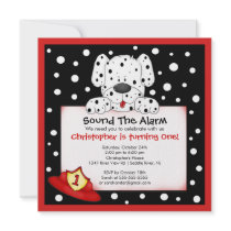 Dalmatian Fireman Birthday Party Personalized Invites