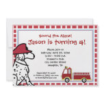 Dalmatian & Firetruck Birthday Invitation