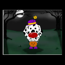 Dalmatian Halloween Clown postcards