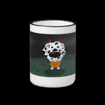 Dalmatian Halloween Devil mugs