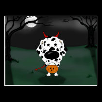 Dalmatian Halloween Devil postcards