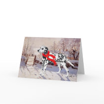 Dalmatian in Winter Scene Card