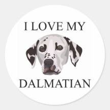 Dalmatian Love! Round Sticker