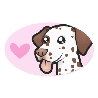 Cartoon Liver Dalmatian Love Heart Sticker Cartoon Liver Dalmatian Love Heart Sticker