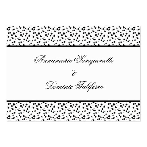 Dalmatian Print Save The Date Business Card Template (front side)