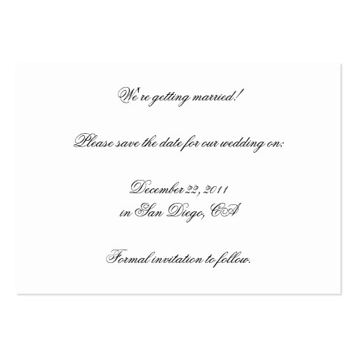 Dalmatian Print Save The Date Business Card Template (back side)