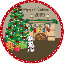 Dalmatian Puppy's First Christmas Ornament 2009 photo sculptures