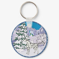 dalmatian winter keychains