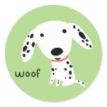 Dalmatian Woof Round Stickers