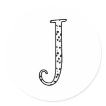 Dalmatians Dots J stickers by Alphabet_Tees Dalmatians Dots J stickers