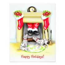 Dalmation Christmas Santa Drops In invitations
