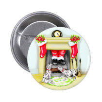 Dalmation Christmas Santa Drops In buttons