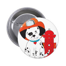 Dalmation Fire Dog Pinback Button