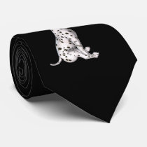 Dalmation Puppy And White Rose Necktie by SmilinEyesTreasures Dalmation Puppy And White Rose Necktie