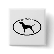 Dalmation Silhouette Black Button