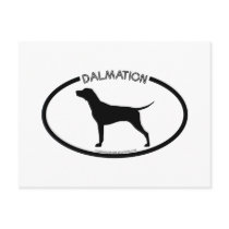 Dalmation Silhouette Black Postcard